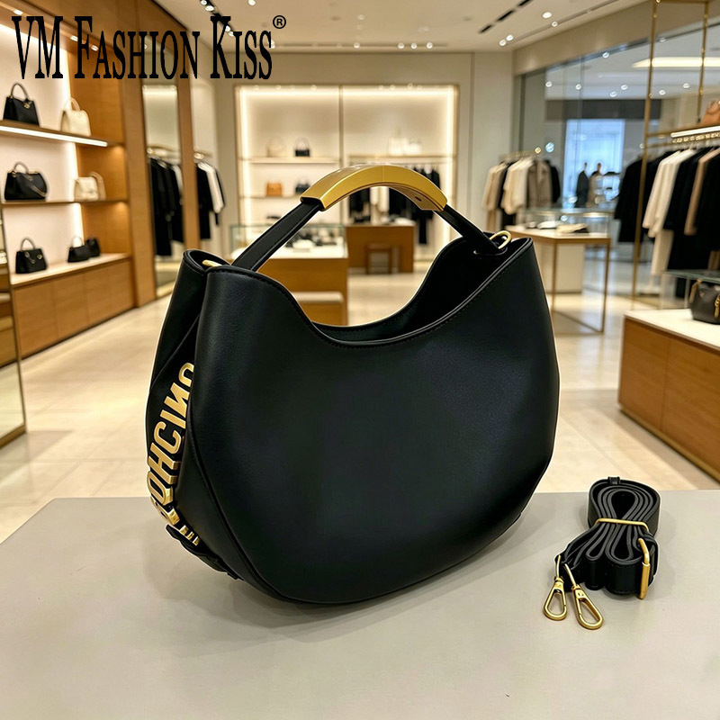 Luxury Bags Office - デミサークル女性用ゴールデンレタートート巾着バケットバッグ高級開閉式大容量トレンド人気販売中財布
