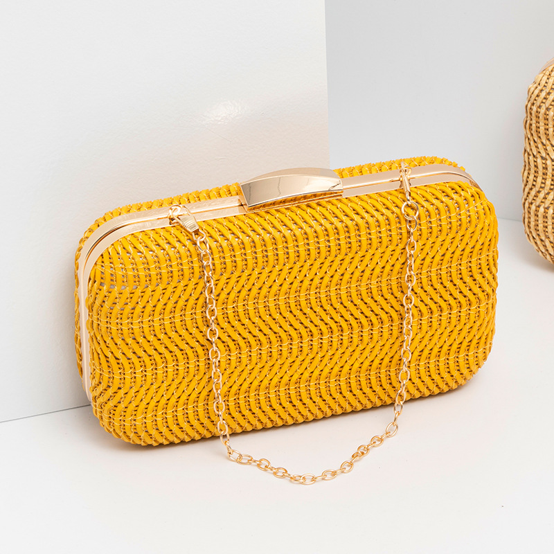 Luxury Bags Consignment - 女性のための黄色のストローでカジュアルなハンドバッグ,手織りのショルダーバッグ,豪華なクラッチ,パーティー,高品質