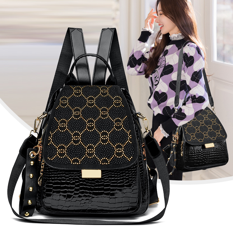 Xl Luxury Bags - 女性用高級オイルワックスレザーバックパック、大容量ファッションショルダーバッグ、スタイリッシュなカジュアルトラベルデイパック、耐久性のある&リュックサック