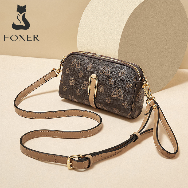 Luxury Bags Vip - FOXER 女性の小さなクロスボディバッグショルダーバッグリストストラップ付きレディースファッションメッセンジャーバッグミニ高品質携帯電話財布