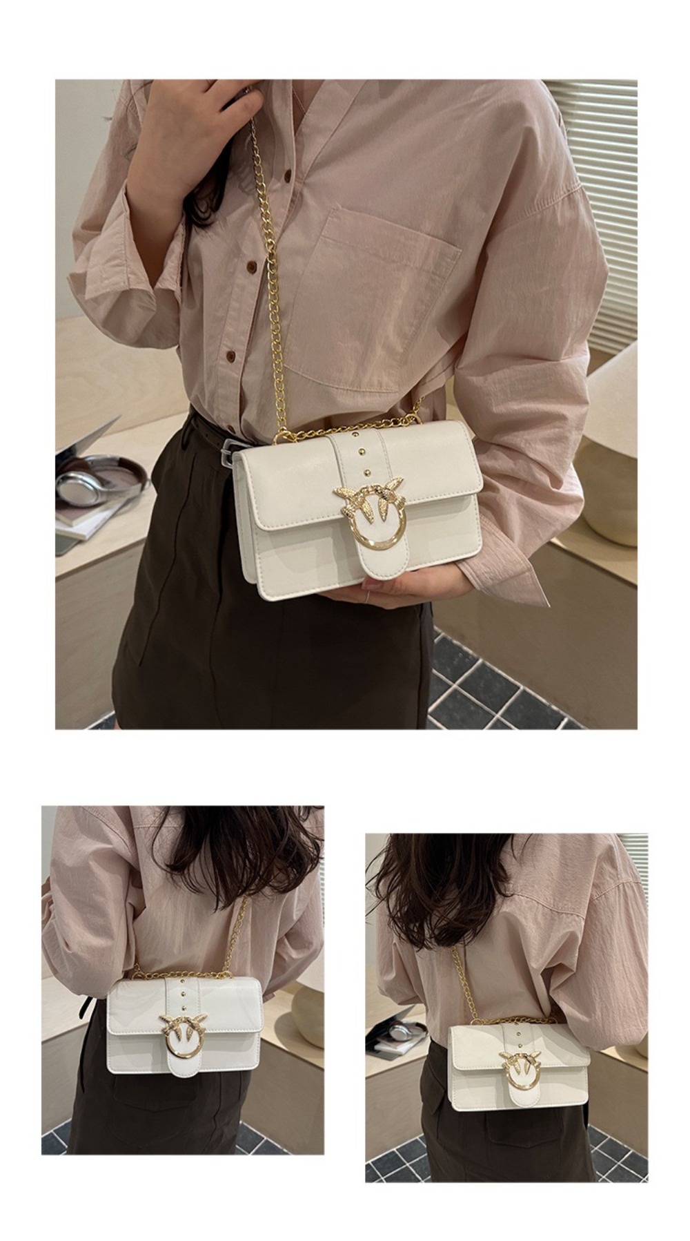 Luxury Bags Vip - 女性用バッグ クロスボディバッグ 新しいピンコ スワローチェーン ワインゴッドバッグ ファッション