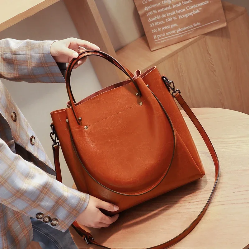 本革トートバッグ レディース 大容量 オイルワックスレザー  - Xl Luxury Bags のレビューと価格