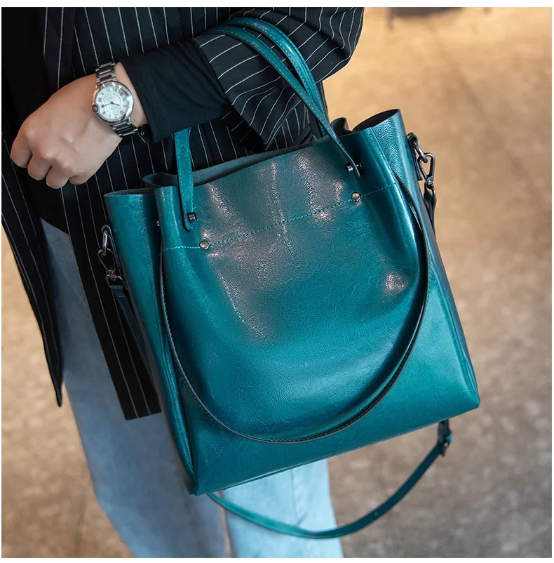 本革トートバッグ レディース 大容量 オイルワックスレザー  - Xl Luxury Bags のレビューと価格