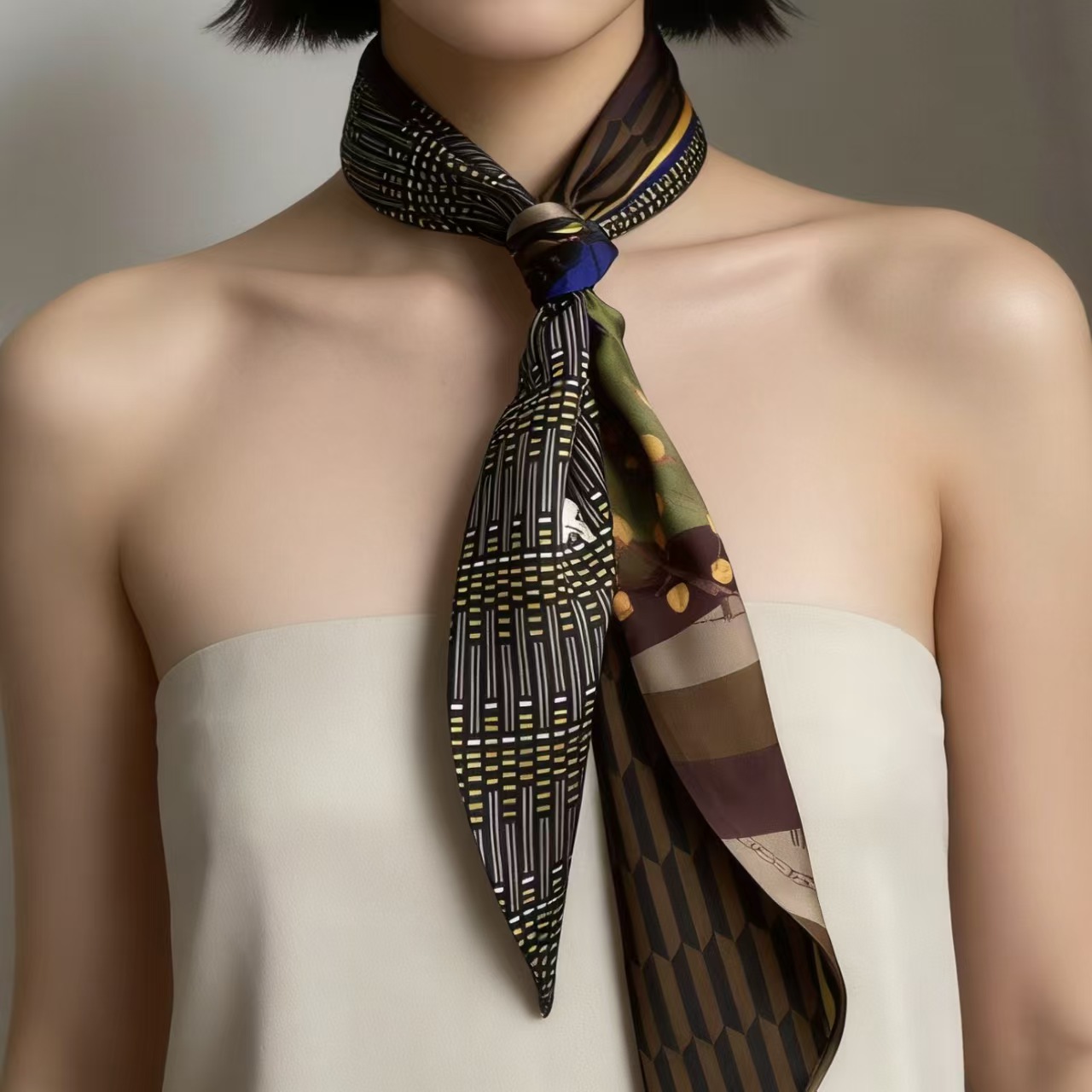 高級プリントロングヘアリボンベベルシルクスカーフ女性ネクタイ - Luxury Bags Supplier のレビューと価格