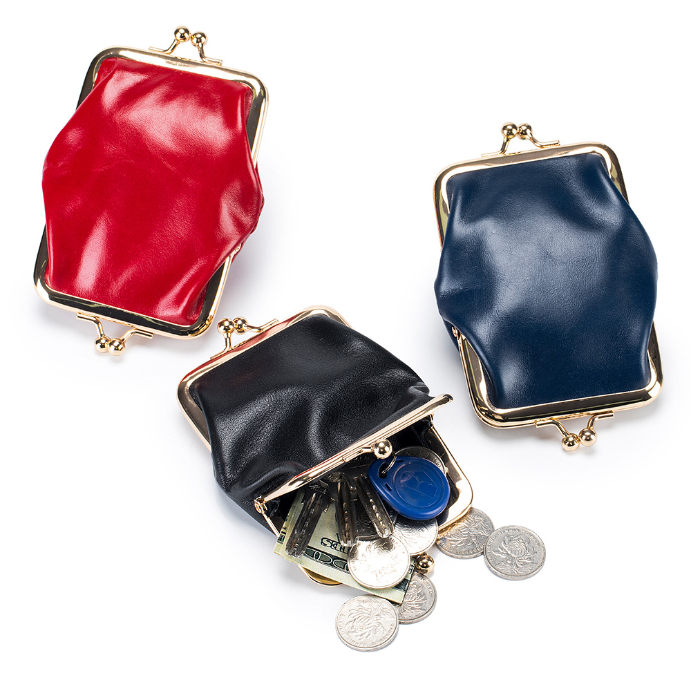 本革の女性用ダブルクランプウォレット,牛革の小さなウォレット - Luxury Bags Consignment のレビューと価格
