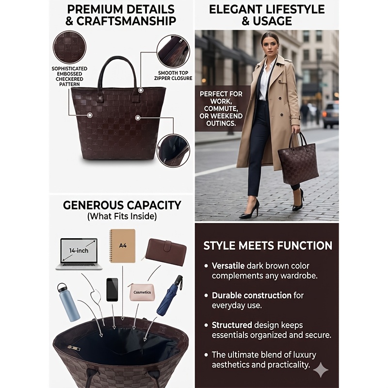 ライトラグジュアリー ディープブラウン キルティング柄 レデ - Luxury Bags Supplier のレビューと価格