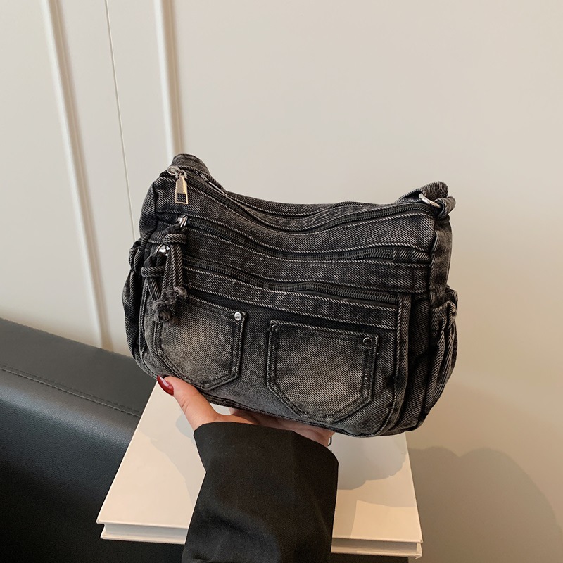 韓国ファッションウォッシュドデニムカラークラッシュスモールス - Luxury Bags Vip のレビューと価格