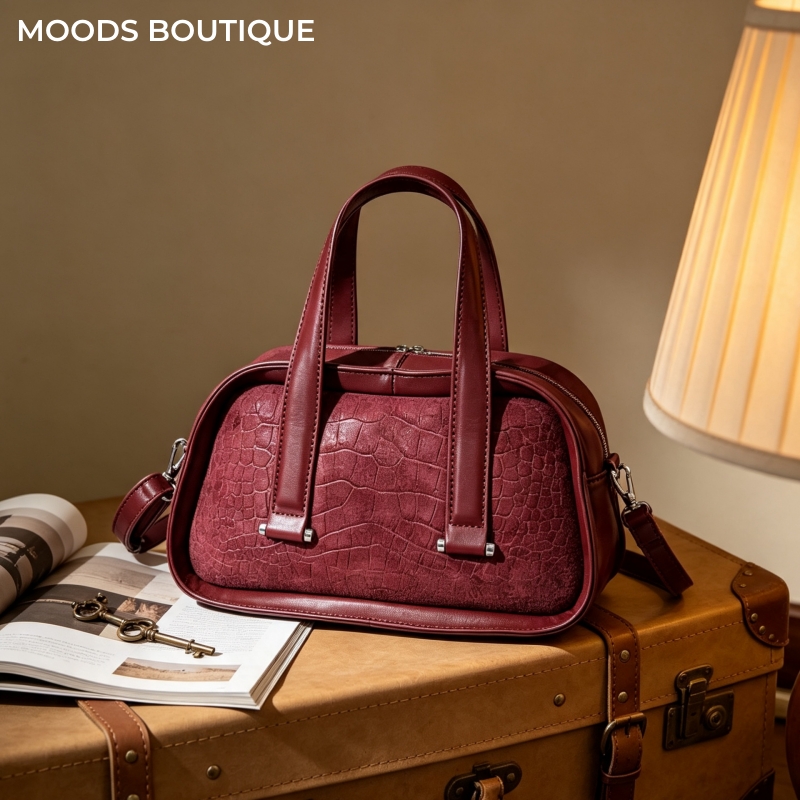レトロなクロコダイル柄ミニボストンハンドバッグ 女性用 ダブ - Luxury Bags Consignment のレビューと価格