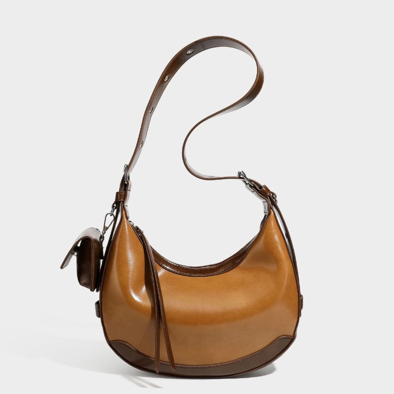 無地ソフトPUレザーハーフムーンショルダーバッグ 高級デザイ - Luxury Bags 2026 のレビューと価格