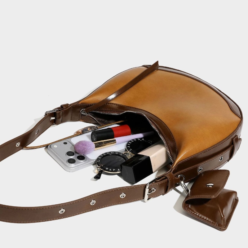 無地ソフトPUレザーハーフムーンショルダーバッグ 高級デザイ - Luxury Bags 2026 のレビューと価格