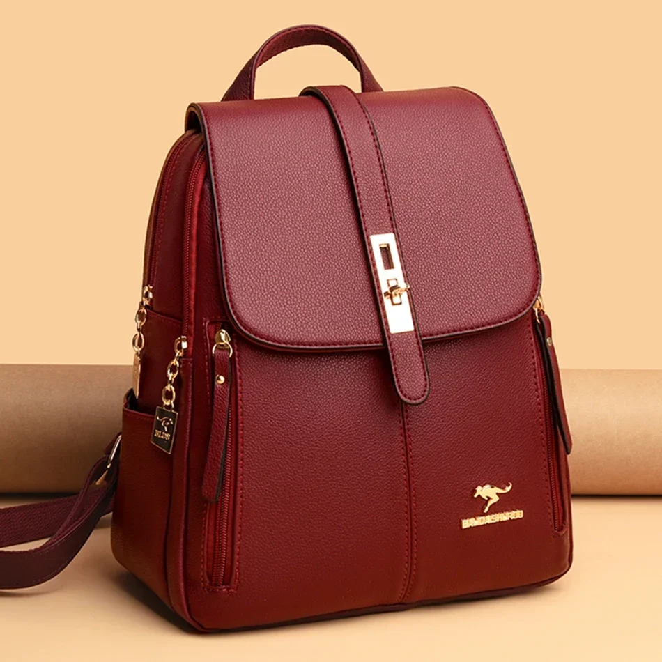 女性革大容量バックパック高品質ヴィンテージスクールバッグ女の - Luxury Bags Vintage のレビューと価格