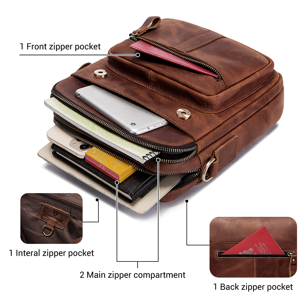 ヒューマン-男性用本革ショルダーバッグ,ファッショナブルな作 - Luxury Bags Office のレビューと価格