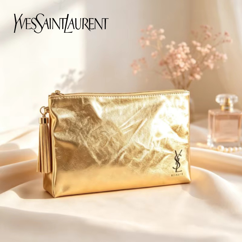 YSLゴールデンコスメティックバッグ、携帯用防水多機能ポーチ - Luxury Bags Consignment のレビューと価格